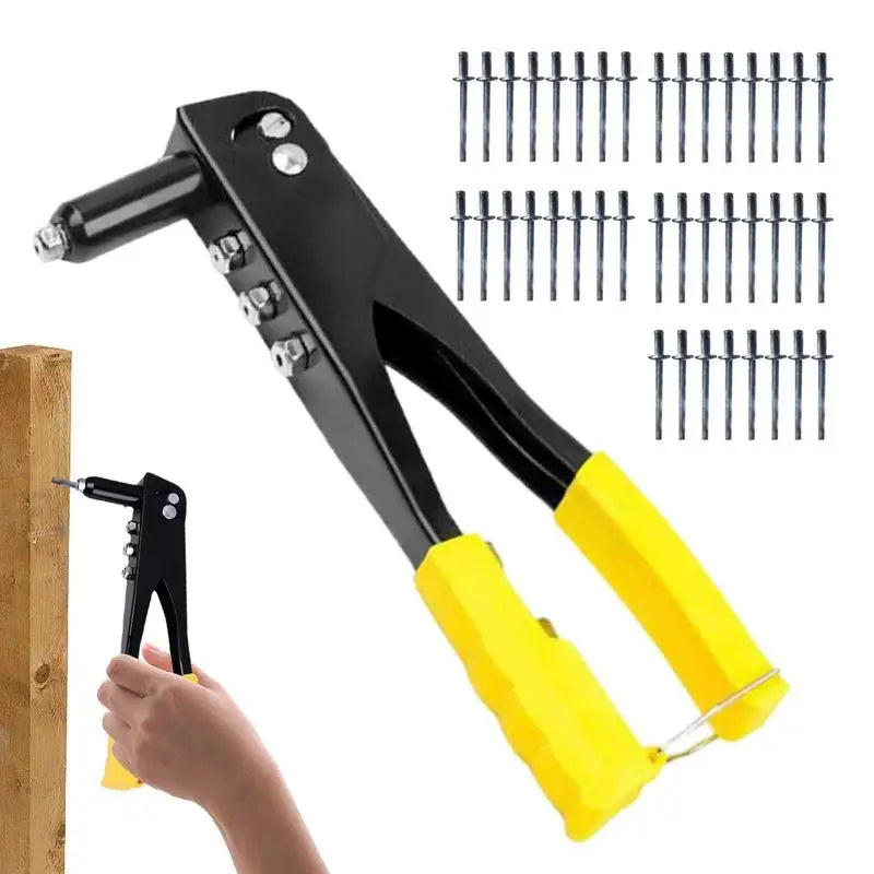 Heavy Duty Rivet Gun Kit with 40 Pcs Blind Rivets for Metal and Leather Repair