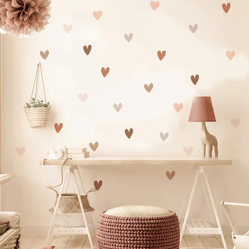 Boho Hearts Wall Sticker for Kids Room Decor