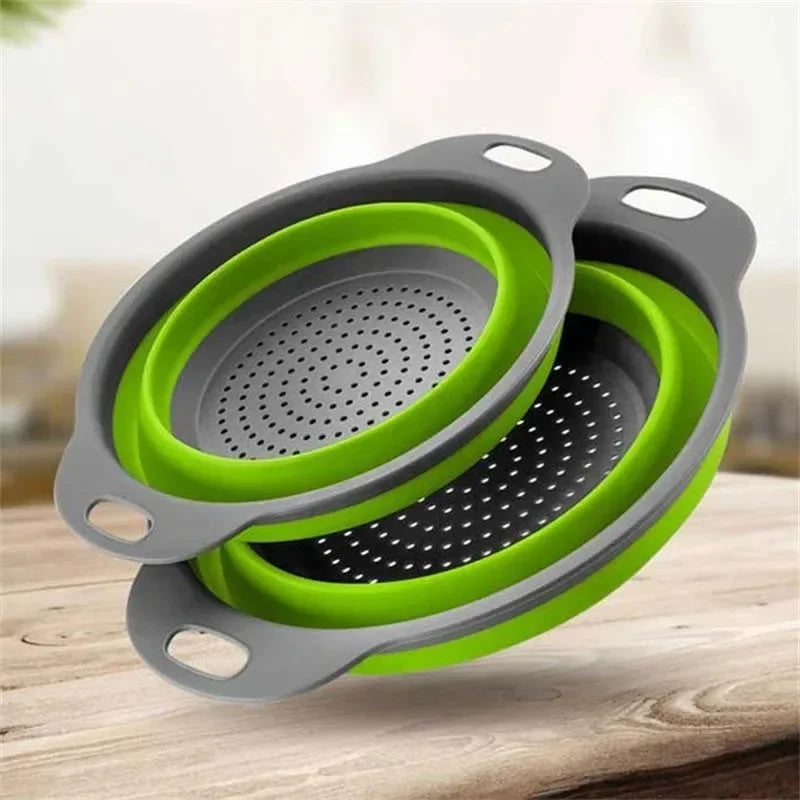 Foldable Silicone Dish Drainer & Vegetable Cleaning Basket