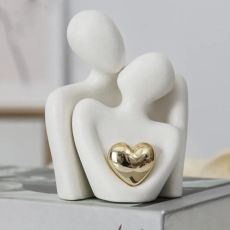 Nordic Abstract Couple Sculpture - Modern Home Decoration Figurine