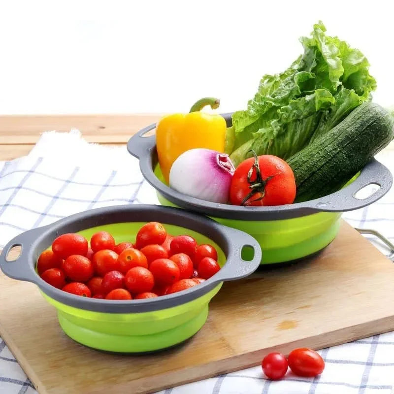 Foldable Silicone Dish Drainer & Vegetable Cleaning Basket
