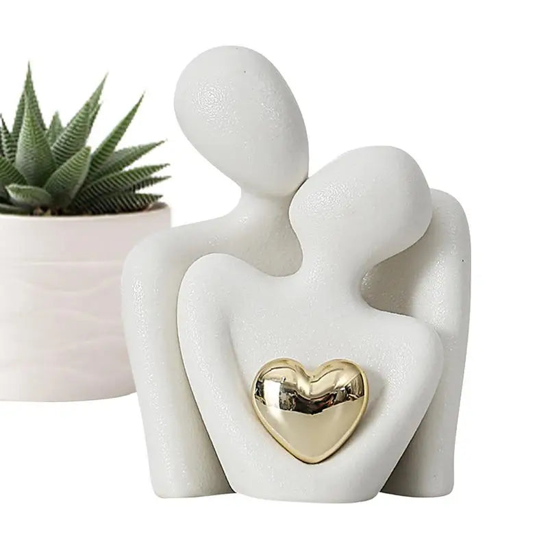 Nordic Abstract Couple Sculpture - Modern Home Decoration Figurine