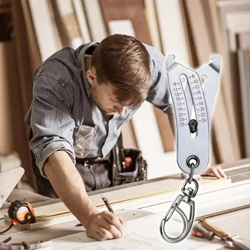 Portable Thread Size Checker Keychain Multifunctional Screw Measuring Tool