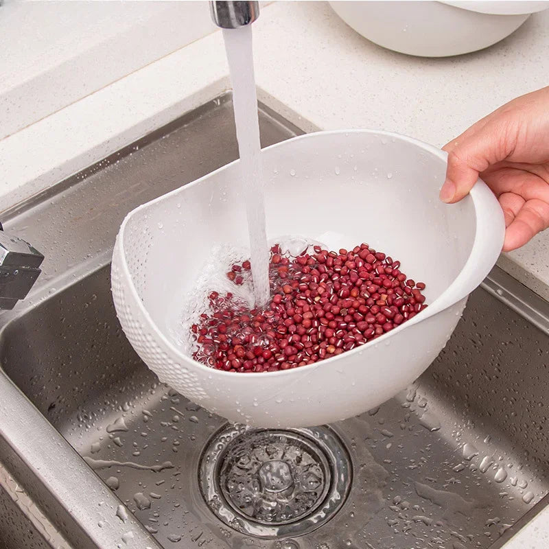 Rice Washing Basin and Strainer Kitchen Tool