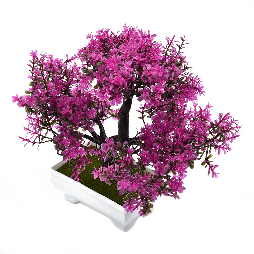 Artificial Bonsai Potted Plant - Small Tree Ornament for Home & Garden Decor
