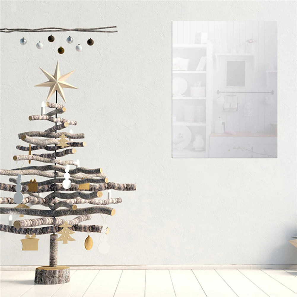 Acrylic Mirror Wall Stickers - 4pc Art for Stylish Bedroom and Library Decoration