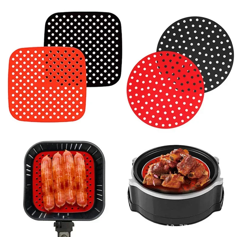 Air Fryer Baking Tray and Silicone Pastry Pad, Non-Stick Kitchen Utensils