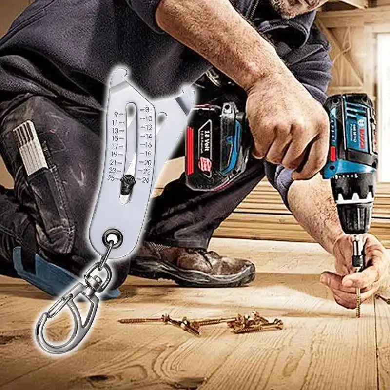 Portable Thread Size Checker Keychain Multifunctional Screw Measuring Tool